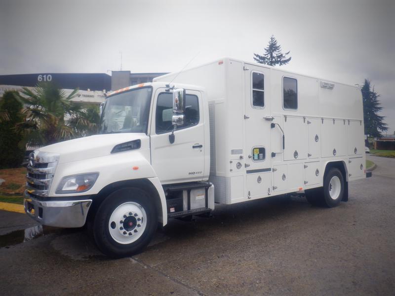 2014 Hino 338 Wire line Service Truck with Office Diesel display photo