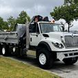 2017 International WorkStar 7600 18-Speed 16 Foot Dump Truck with HIAB Crane thumbnail image 1