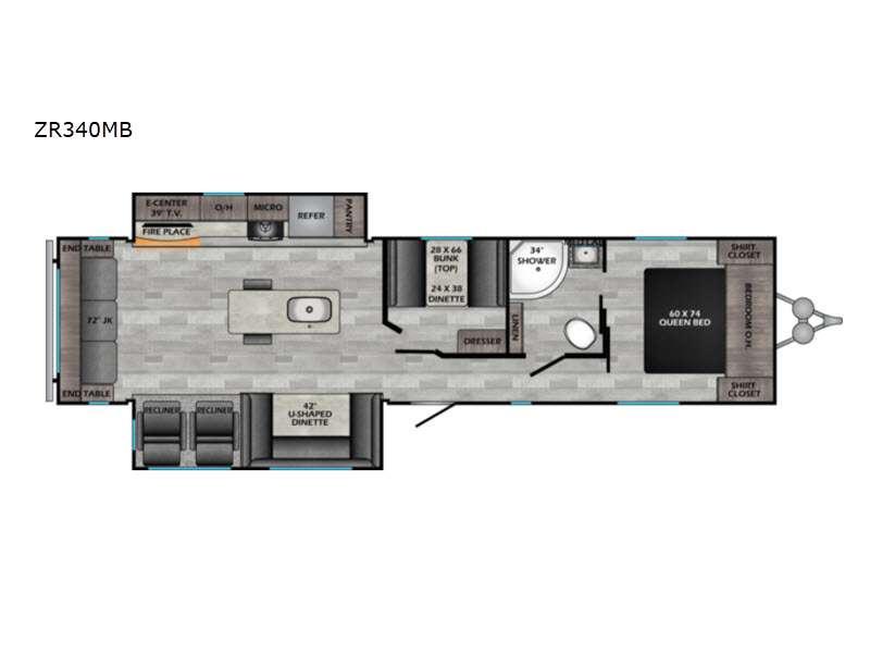 Used 2022 CrossRoads RV Zinger ZR340MB display photo