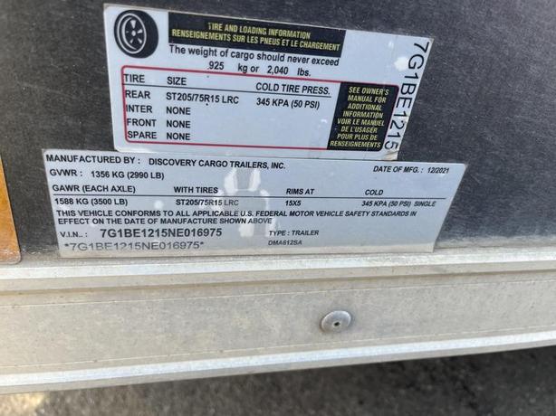 2022 Discovery DMA61 14 Foot Cargo Trailer image 3