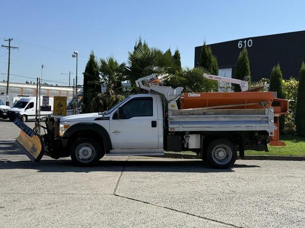 2011 Ford F-550 Regular Cab Dually 4X4 Diesel Dump Plow Truck with Crane & Sande image 6