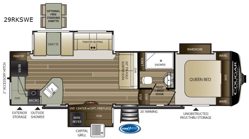 Used 2019 Keystone RV Cougar Half-Ton Series 29RKSWE display photo