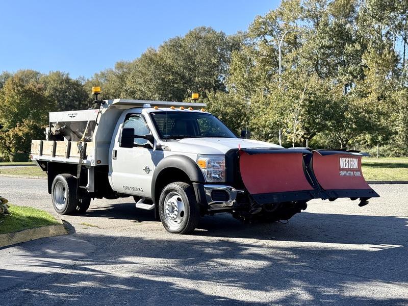 2011 Ford F-550 4x4 Flat Deck Plow Truck with Swenson Sander display photo