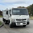 2014 Mitsubishi Fuso FE Flat Deck High Rail with Tommy Power Tailgate Diesel thumbnail image 2