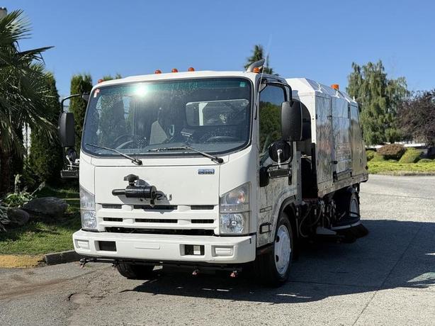 2014 Isuzu NRR Sweeper Truck with Sprayer and Dump Box image 4