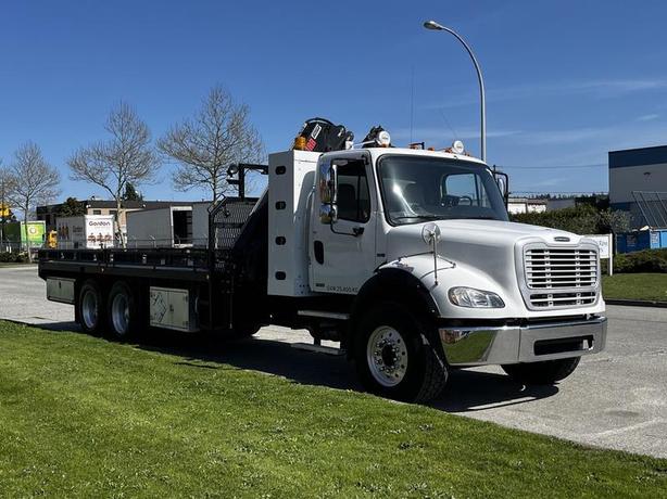 2012 Freightliner M2 112 22 Foot Flat Deck With Crane Air Brakes Natural Gas image 1