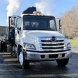 2015 Hino 358 22-Foot Flat Deck Truck with Dump Function and Amco Veba Crane thumbnail image 3