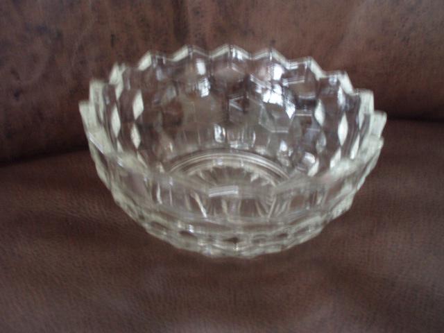 Fostoria Dishes, American-Clear, Cubist Pattern display photo