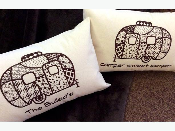 Camper Trailer RV Motor Home Gift Airstream Custom Pillow 5th Wheel image 2