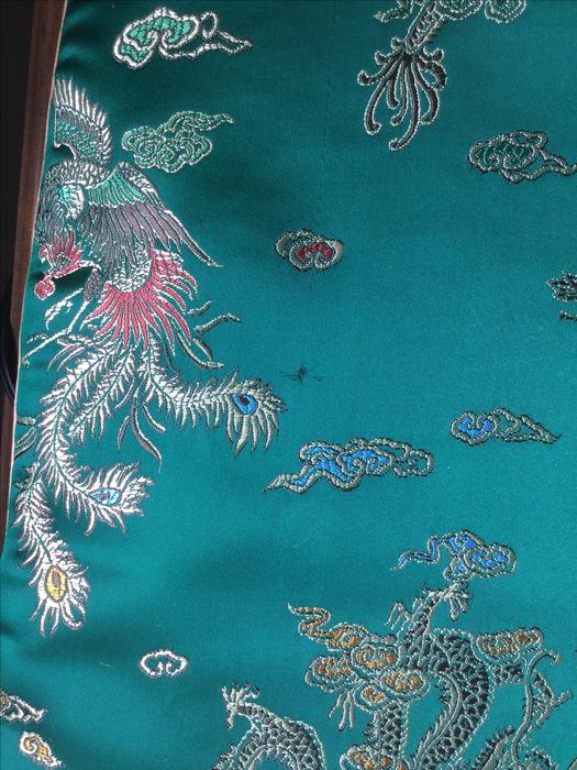 CUSHION/PILLOW COVERS ** (2)  Emerald Green Brocade Chinese display photo