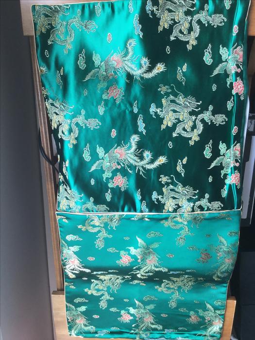 CUSHION/PILLOW COVERS ** (2)  Emerald Green Brocade Chinese display photo
