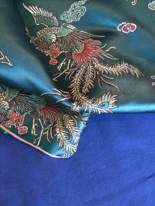 CUSHION/PILLOW COVERS ** (2)  Emerald Green Brocade Chinese display photo