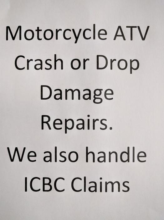 Motorcycle CRASH DAMAGE, INSURANCE OR ICBC CLAIMS display photo