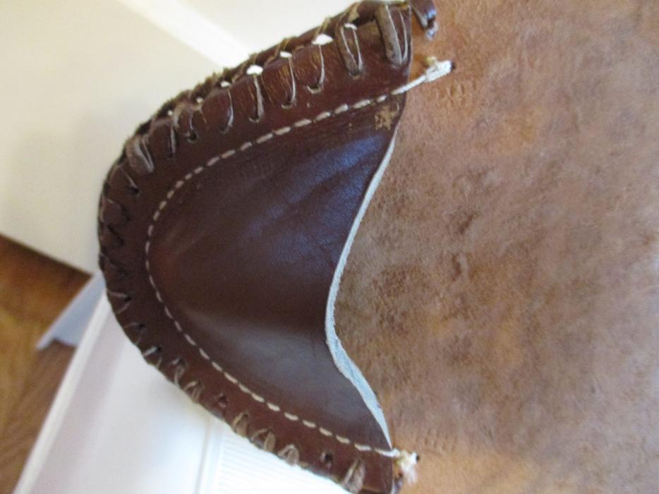 Three Legged Leather Stool from ElSalvador display photo