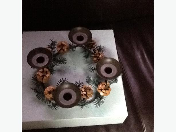 christmas metal candle holder image 1