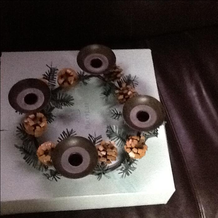 christmas metal candle holder display photo