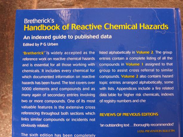 Bretherick's Handbooks of Reactive Chemical Hazards, 6th ed. (2 vols.) image 2