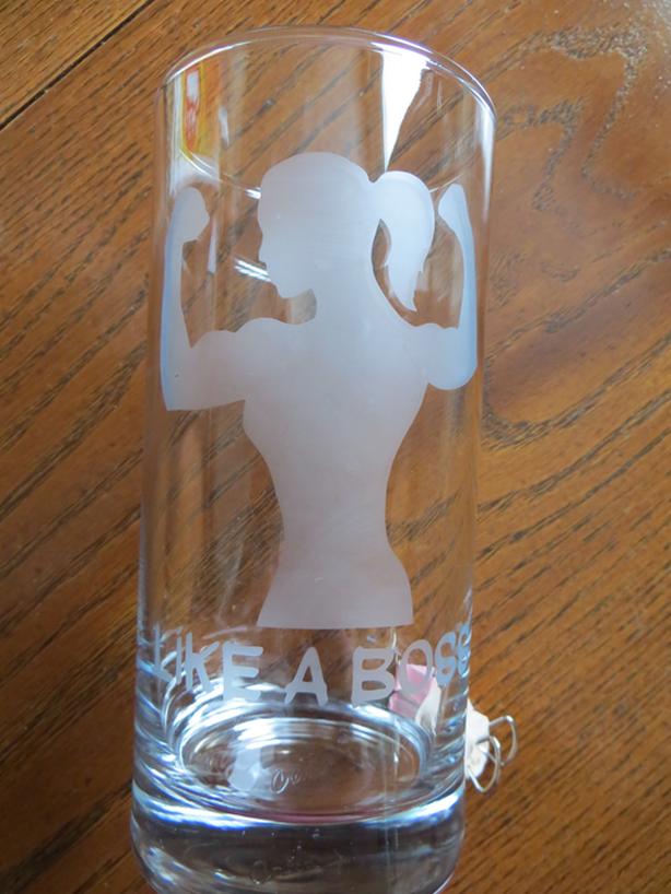 Etched Slim Glasses - Fitness - REDUCED image 2