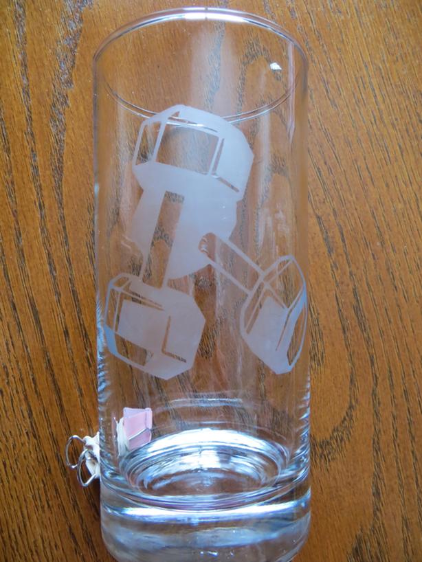 Etched Slim Glasses - Fitness - REDUCED image 1