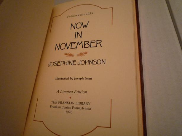 Franklin Library: Now in November by Josephine Johnson image 8