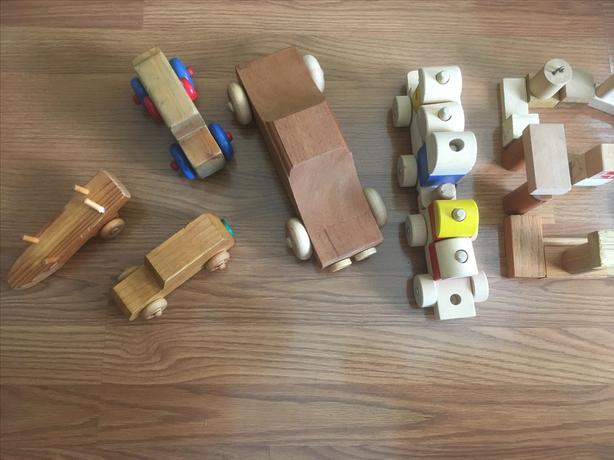 WOODEN BLOCKS, CARS, and TRAIN image 6