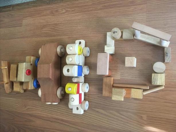 WOODEN BLOCKS, CARS, and TRAIN image 3