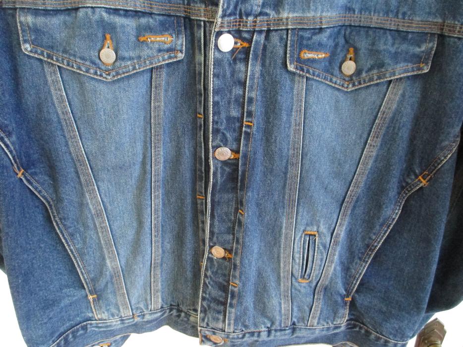 Italian Men's or Women's Denim Jean Jacket with Leather Collar display photo