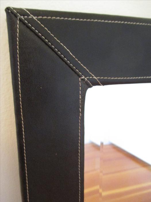 Leather Framed Bevelled Mirror display photo