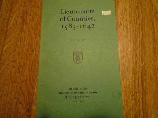 Lieutenants of Counties 1585-1642 image 3