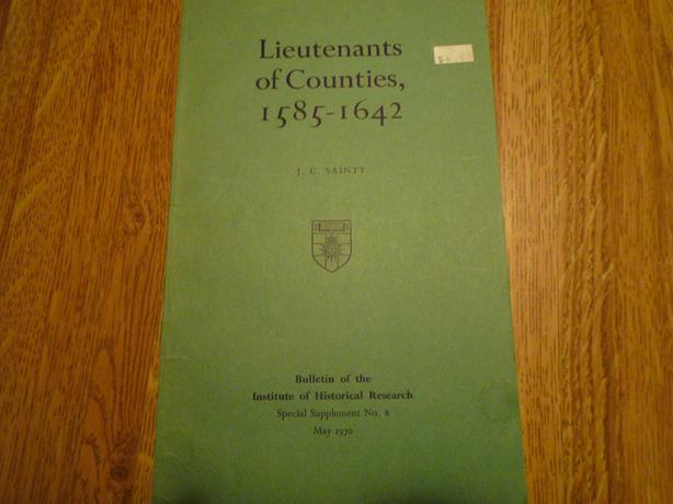 Lieutenants of Counties 1585-1642 image 3