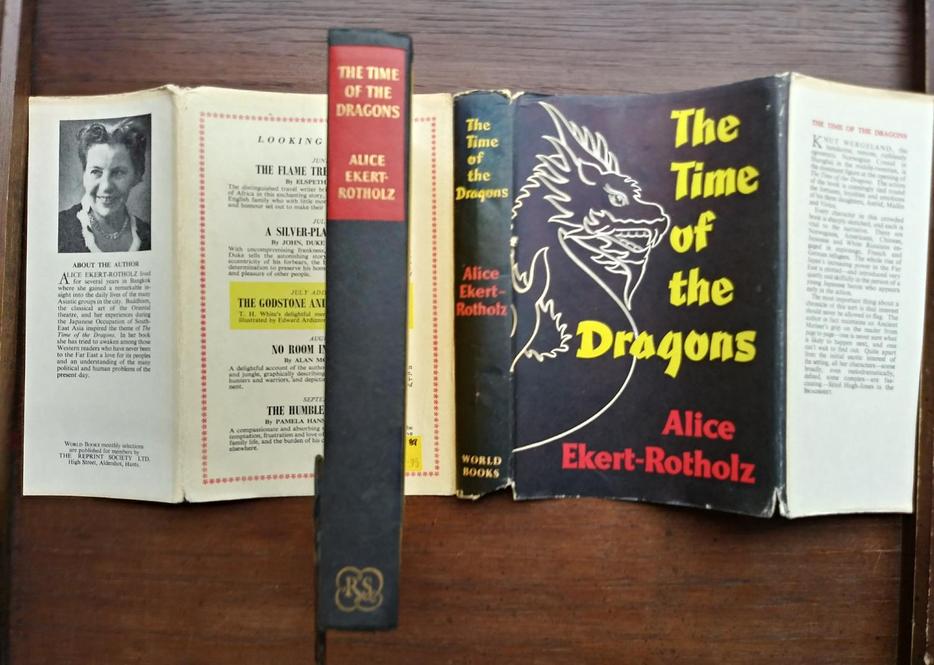 1960 copy, The Time of the Dragons, with interesting Ephemera display photo