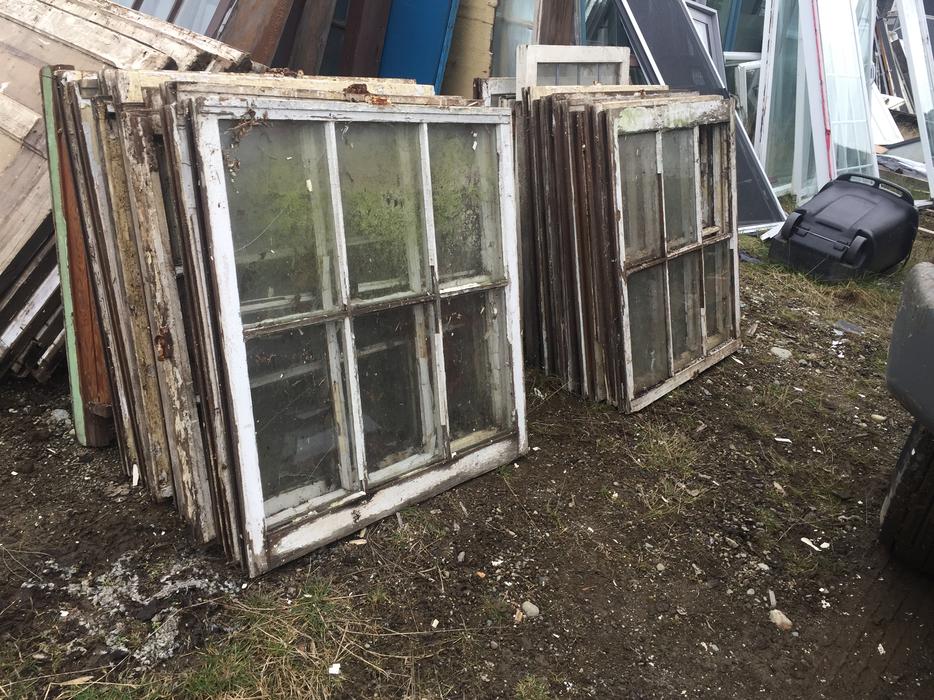 Assortment of 6-pane Wooden Windows display photo