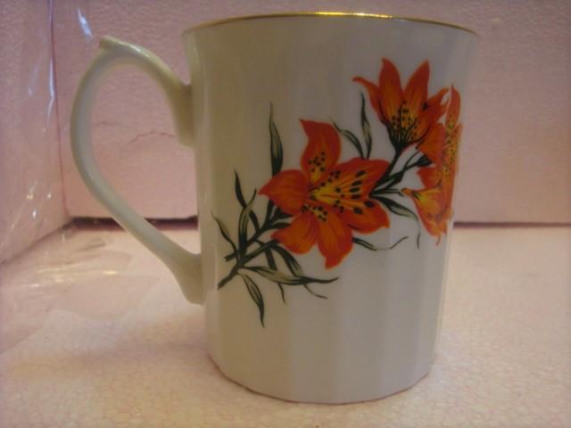 THREE BONE CHINA PRAIRIE LILY MUGS PRICED INDIVIDUALLY display photo