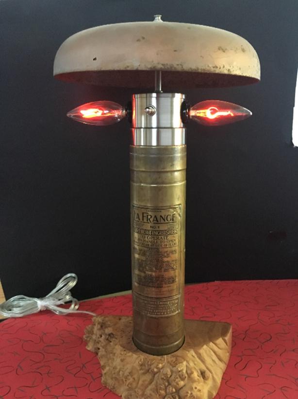 upcycled firebell lamp image 1