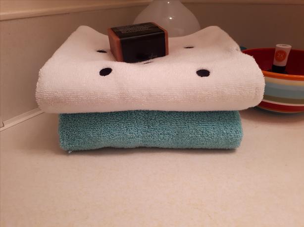 New York-inspired Deco Dot Shower Curtain PLUS matching Hand Towel image 3