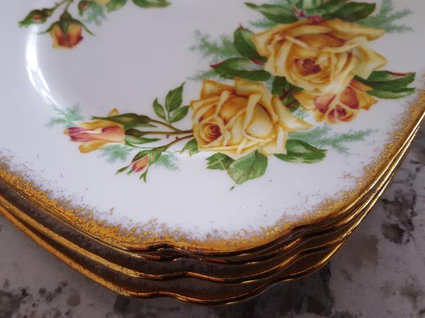 ROYAL ALBERT "TEA ROSE" SQUARE DESSERT PLATES - 4 available image 5