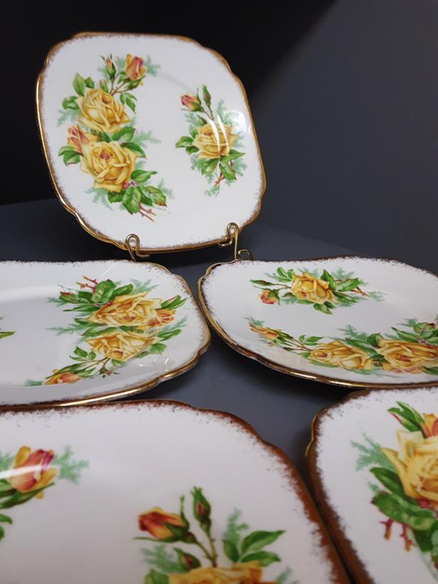 ROYAL ALBERT "TEA ROSE" SQUARE DESSERT PLATES - 4 available image 2