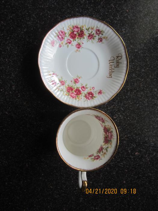 "Ruby Wedding" Tea Cup & Saucer display photo