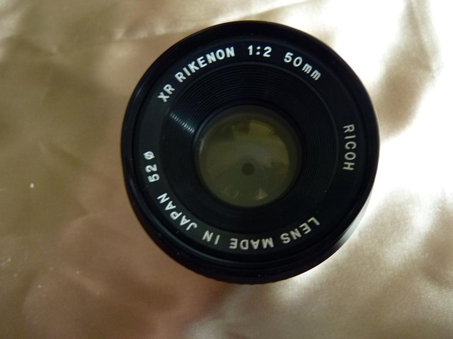 Ricoh XR Rikenon 50mm 2 35 mm SLR film camera lens, Pentax P/K mount display photo