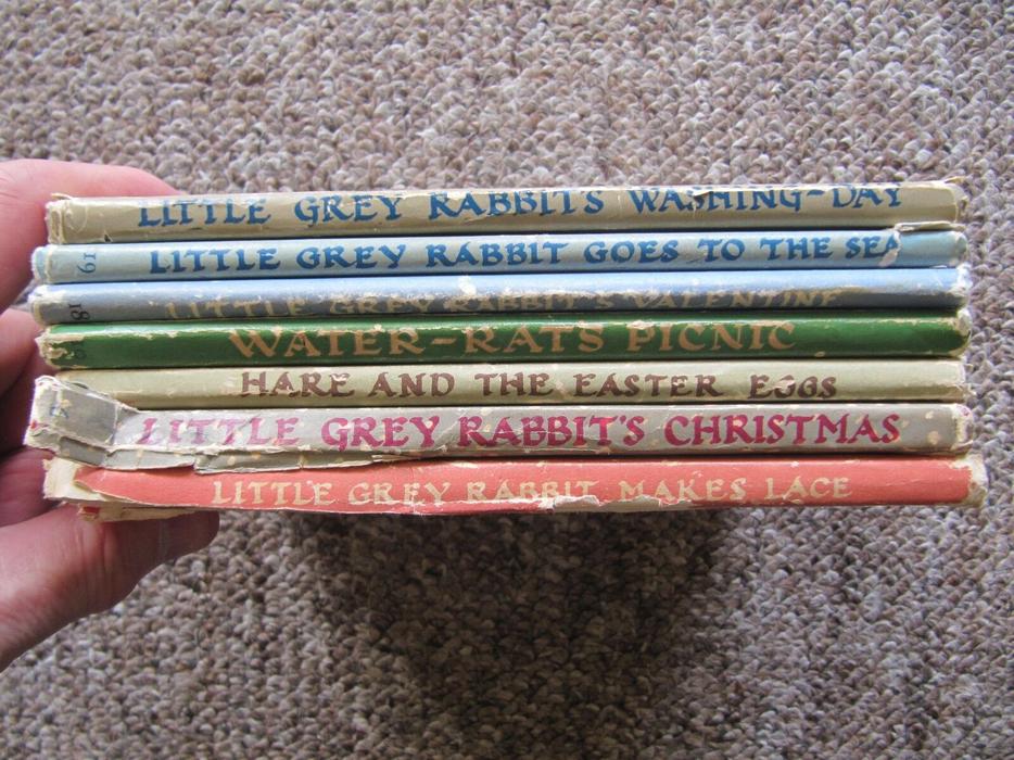 SEVEN Alison Uttley Books. Mostly 1950's, 3 with Dust Jackets display photo