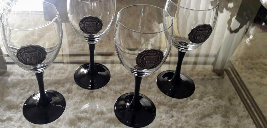 Four University Of Victoria Goblet Set Black Stemmed display photo