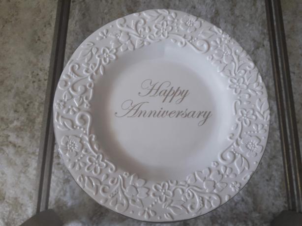 Brand New ENESCO HAPPY ANNIVERSARY DECORATIVE PLATE image 1