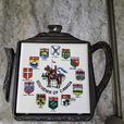 Cast Iron Teapot Ceramic Souvenir of Canada Coat of Arms And Victoria Souvenir thumbnail image 1