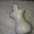 Stunning Handmade White Basket/ Vase with Braided Handle - Signed thumbnail image 4