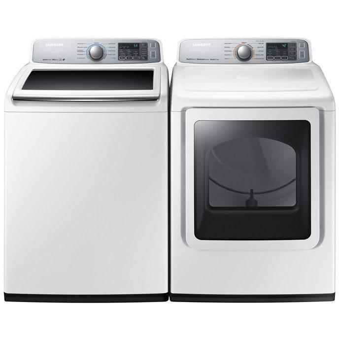 2019 Samsung 5.0 White Top Load Washer & Samsung 7.4 Dryer with Steam display photo