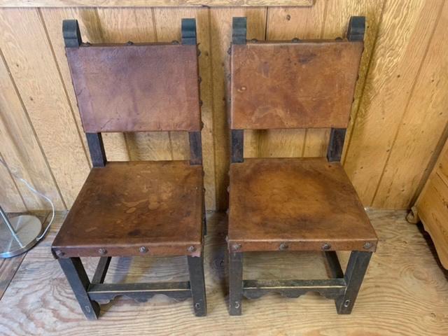 vintage Mexican leather chairs display photo