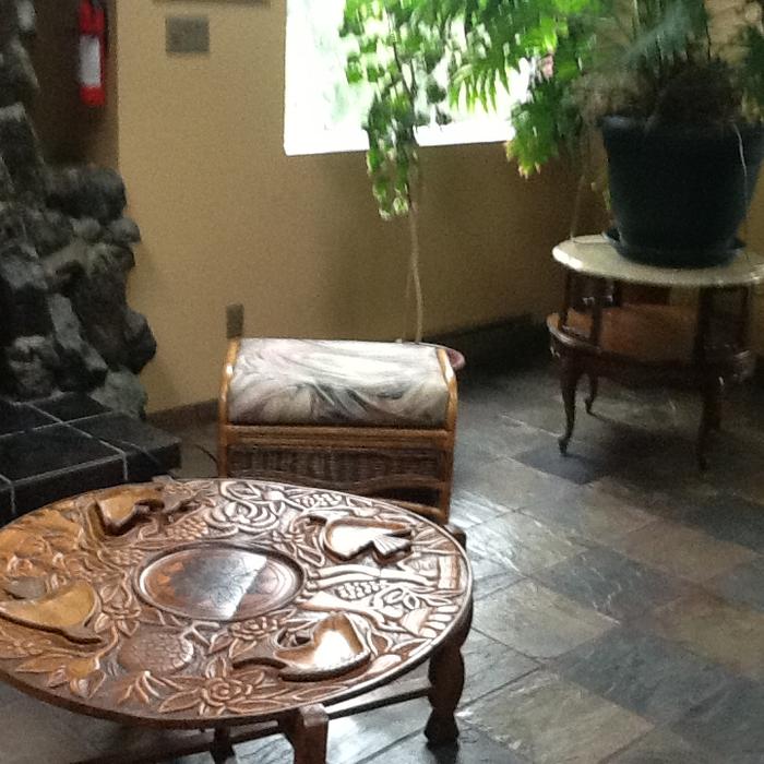 teak exotic table display photo