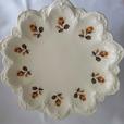 Magnificent Vintage Cake Stand Floral Yellow Roses Scalloped Porcelain thumbnail image 3
