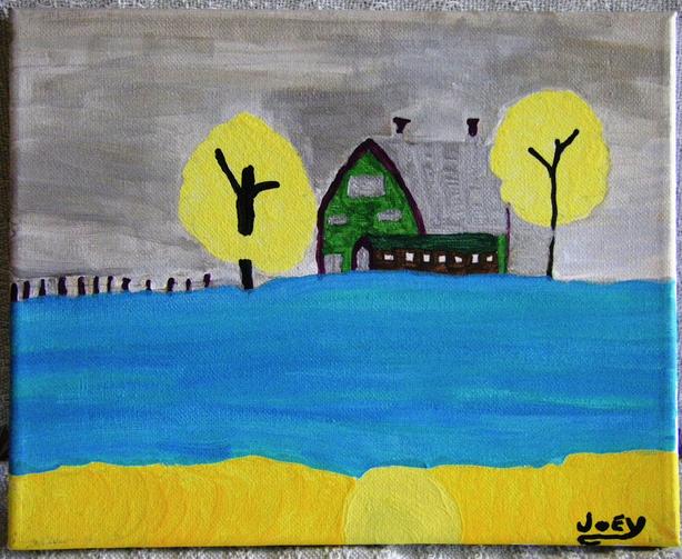 "Blue Acres".  Acrylic Artwork.  8 x 10. image 1