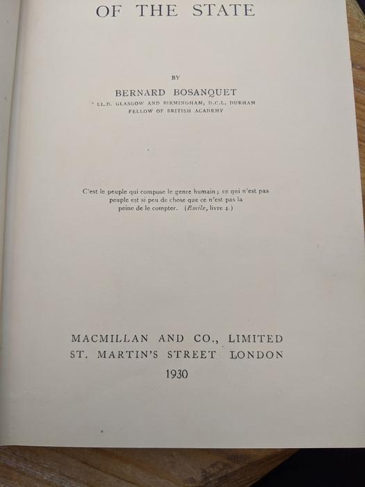 1930 The Philosophical Theory of the State – Signed by Author H.S Harris display photo